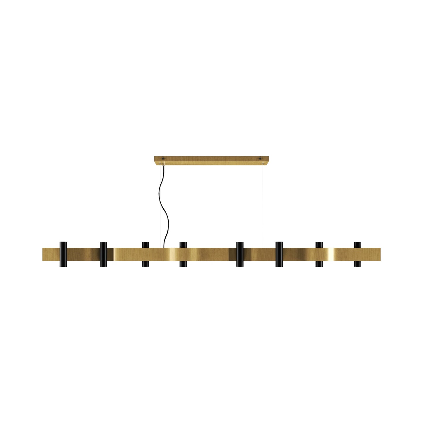 Flow Linear Pendant Light in Organic Gold (16-Light).