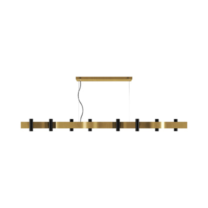 Flow Linear Pendant Light in Organic Gold (16-Light).