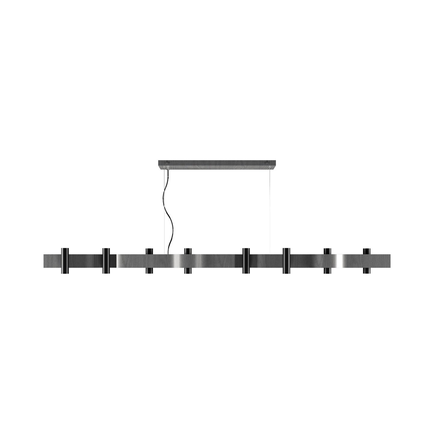 Flow Linear Pendant Light in Organic Lead Grey (16-Light).