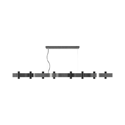 Flow Linear Pendant Light in Organic Lead Grey (16-Light).