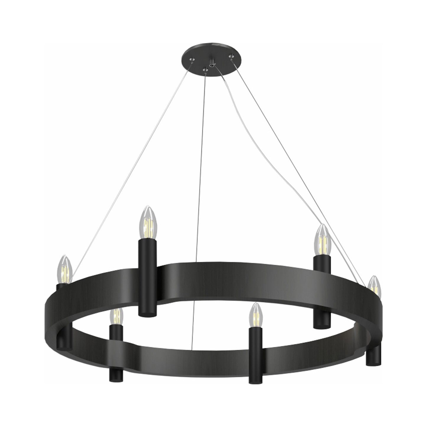 Flow Round Pendant Light in Charcoal (23.62-Inch).