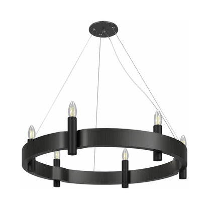 Flow Round Pendant Light in Charcoal (23.62-Inch).