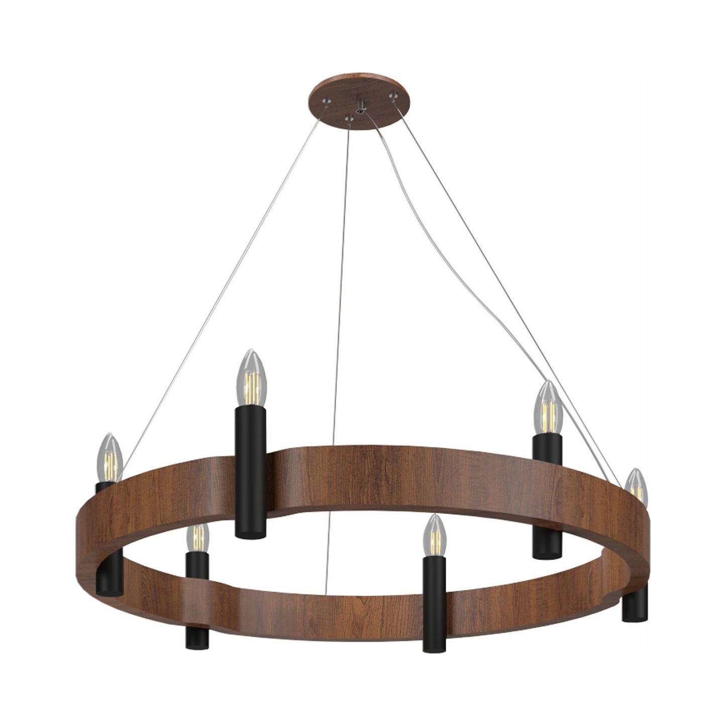 Flow Round Pendant Light in Imbuia (23.62-Inch).