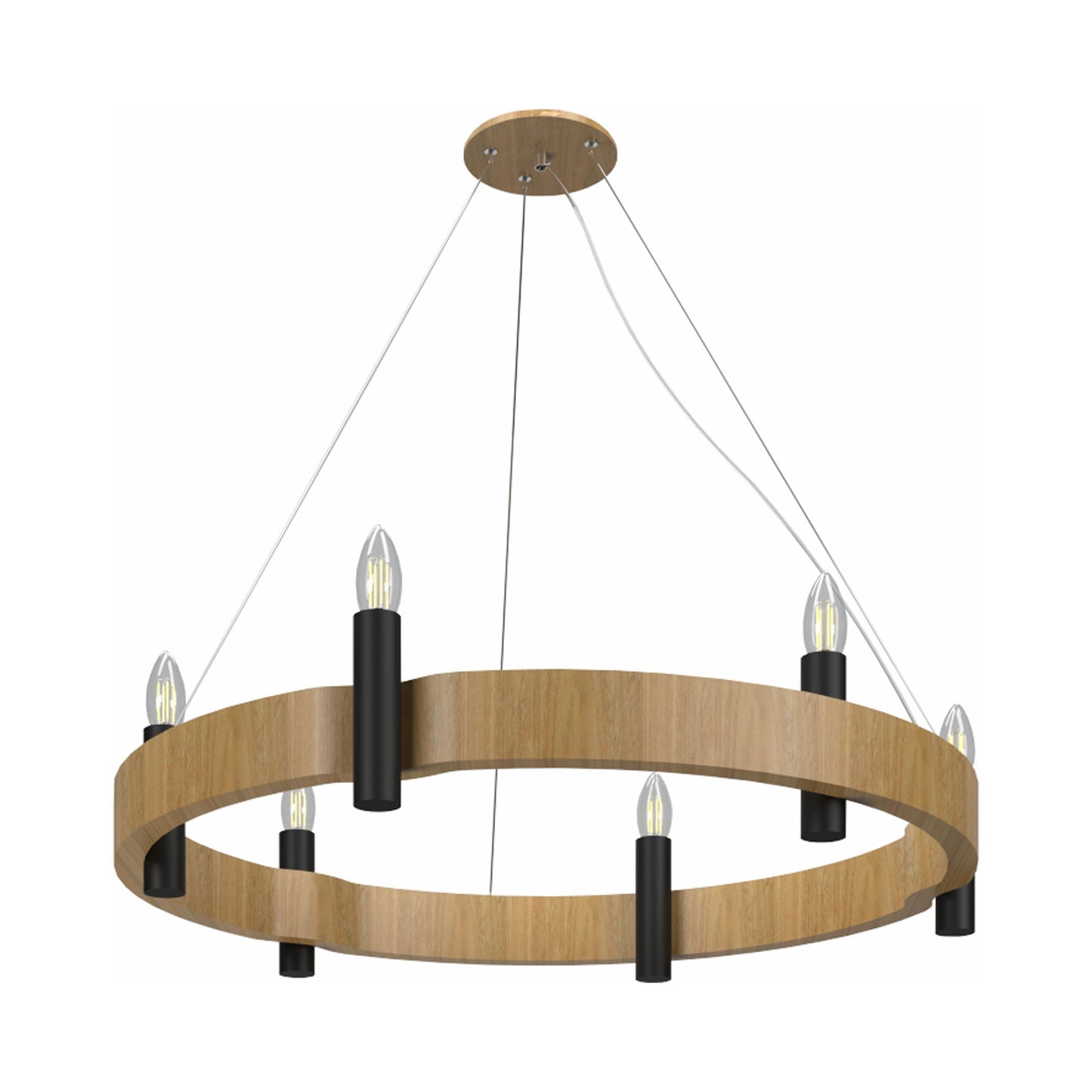 Flow Round Pendant Light in Louro Freijo (23.62-Inch).
