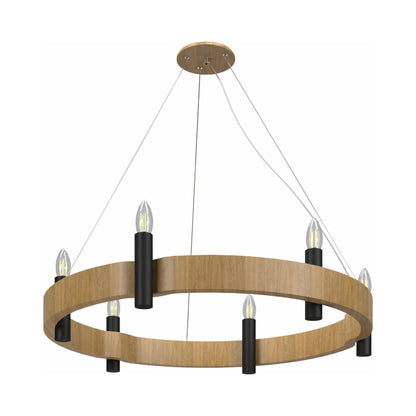 Flow Round Pendant Light in Louro Freijo (23.62-Inch).