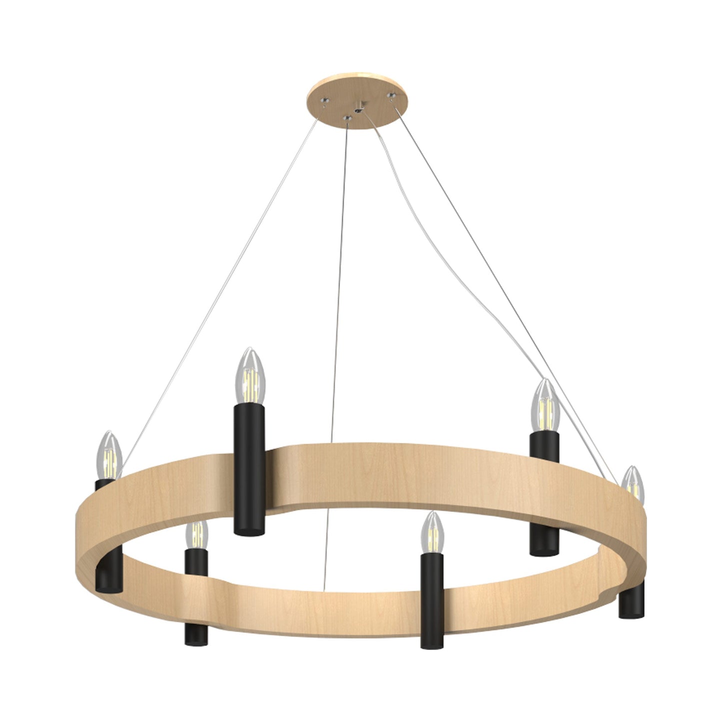 Flow Round Pendant Light in Maple (23.62-Inch).