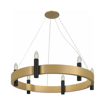 Flow Round Pendant Light in Organic Gold (23.62-Inch).