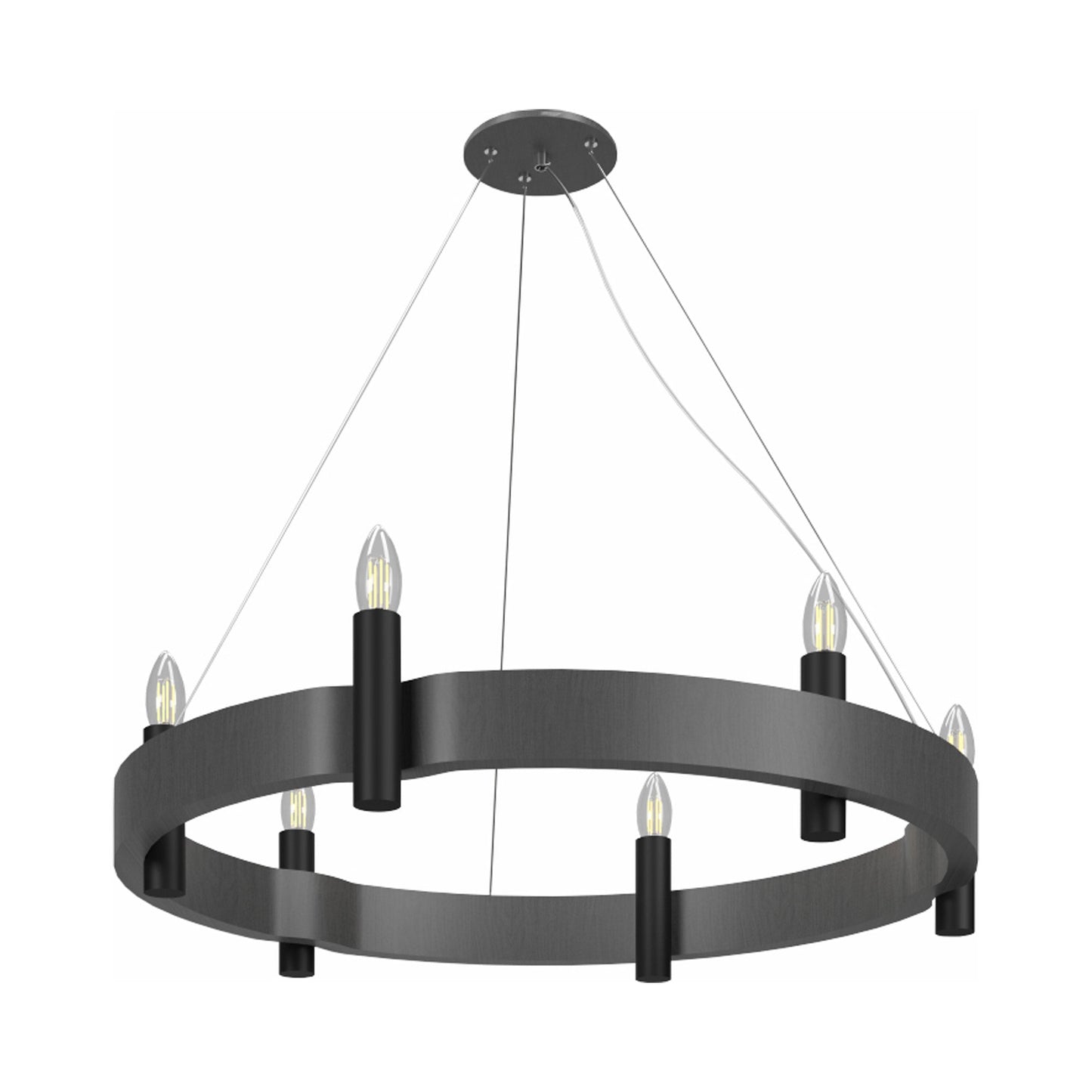 Flow Round Pendant Light in Organic Lead Grey (23.62-Inch).