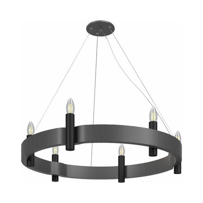 Flow Round Pendant Light in Organic Lead Grey (23.62-Inch).