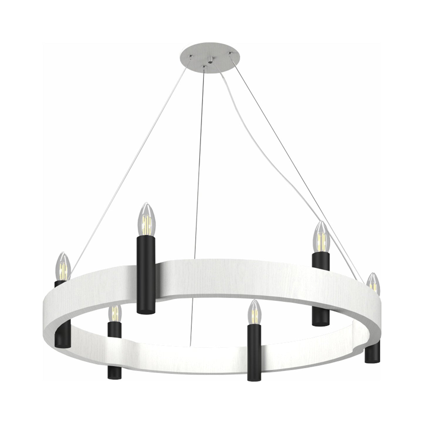 Flow Round Pendant Light in Organic White (23.62-Inch).