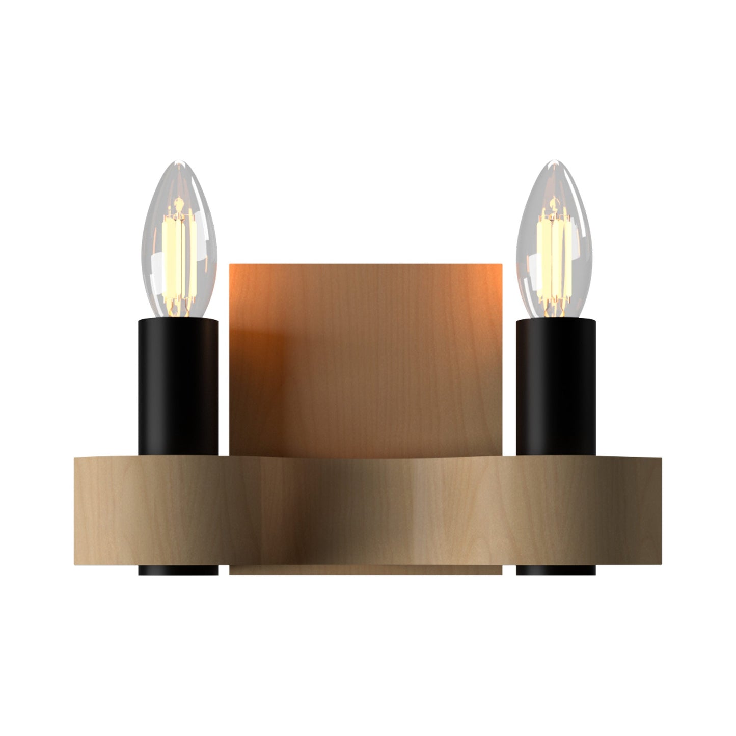 Flow Wall Light in Maple (2-Light).