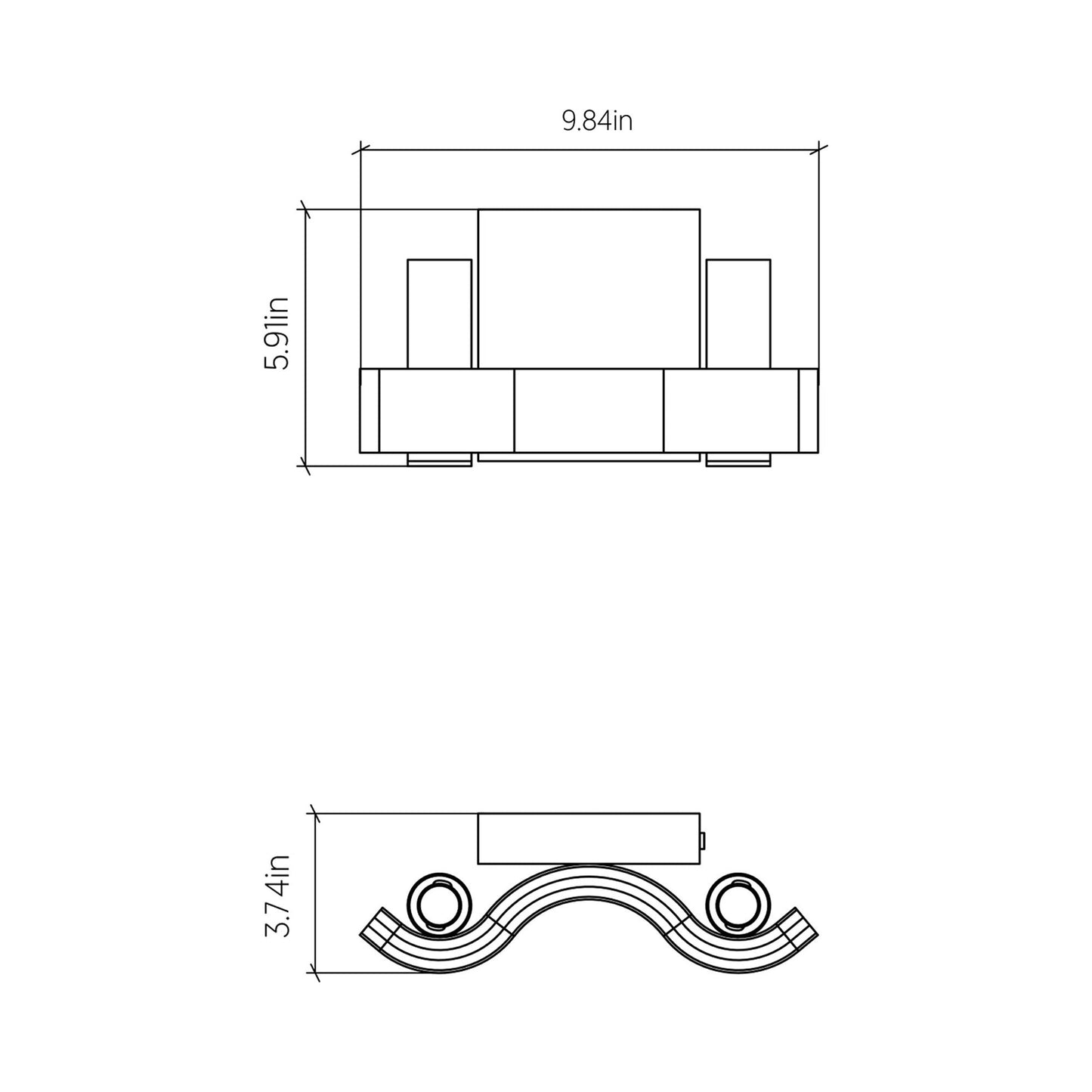 Flow Wall Light - line drawing.