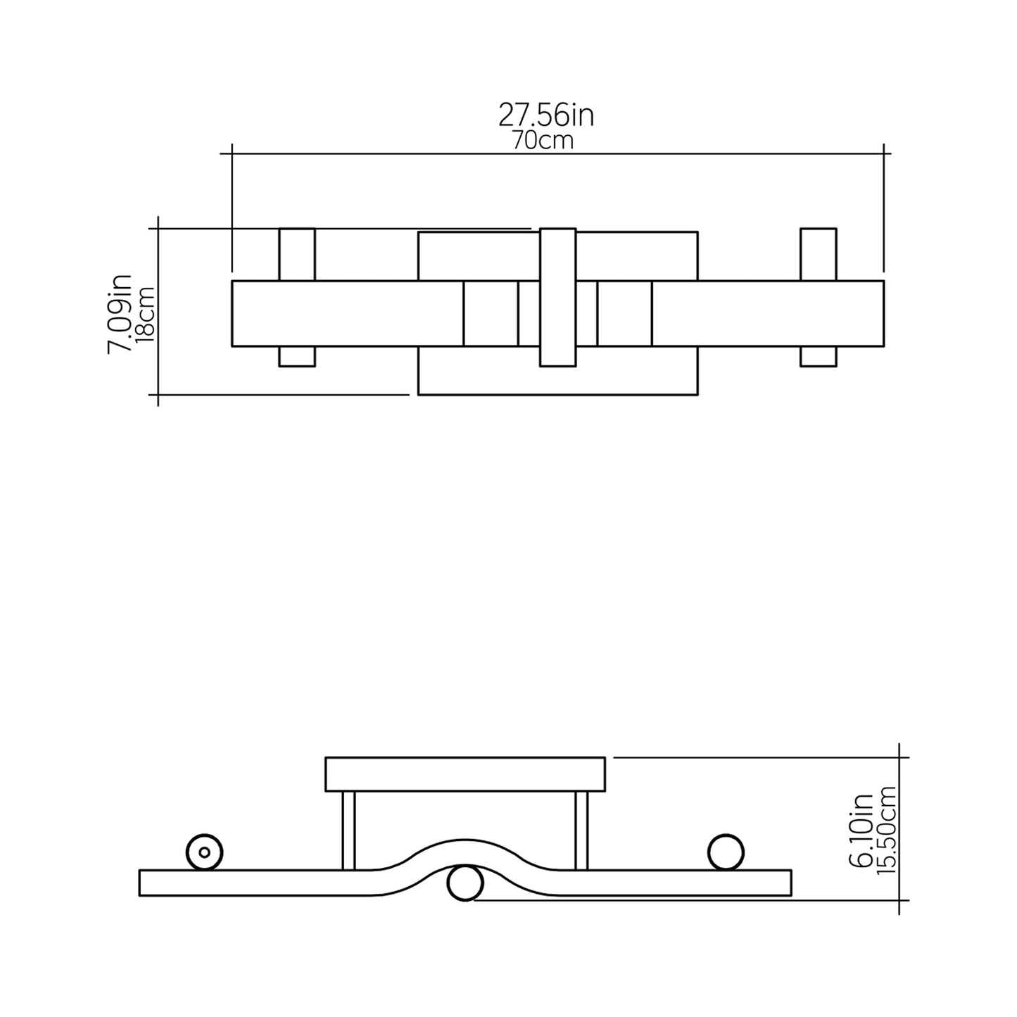 Flow Wall Light - line drawing.