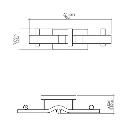 Flow Wall Light - line drawing.