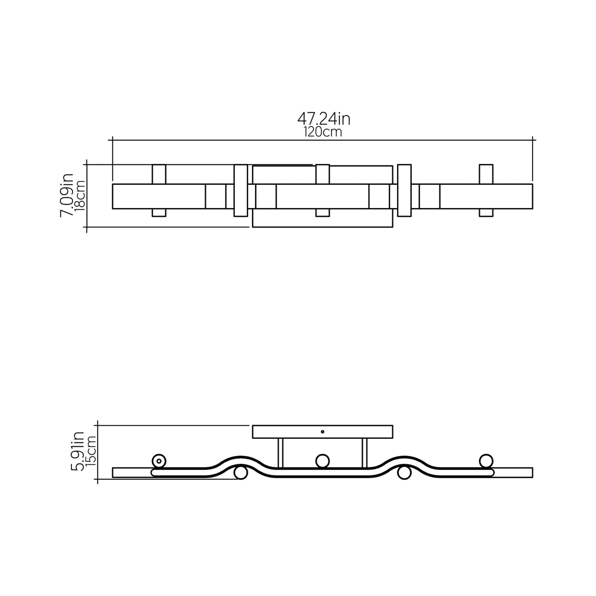Flow Wall Light - line drawing.