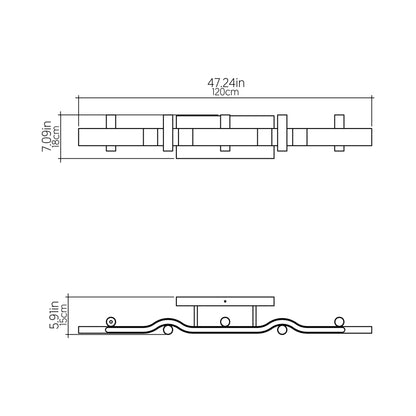 Flow Wall Light - line drawing.