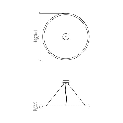 Frame 14 LED Pendant Light - line drawing.