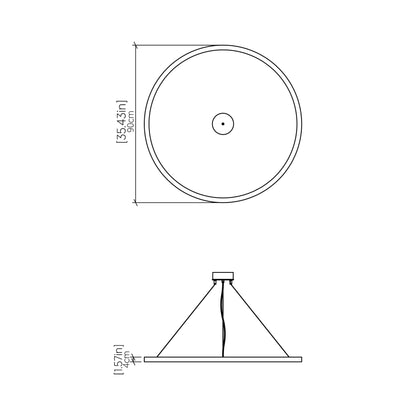 Frame 14 LED Pendant Light - line drawing.
