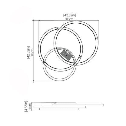 Frame LED Ceiling / Wall Light - line drawing.