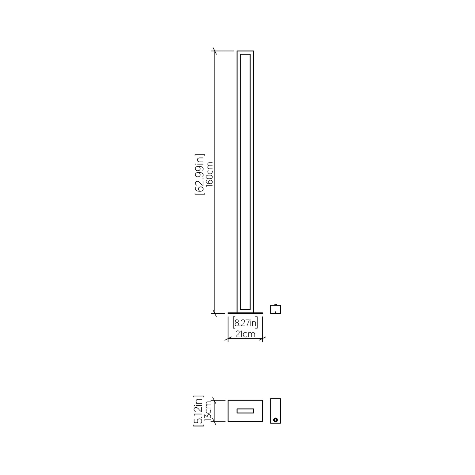 Frame LED Floor Lamp - line drawing.
