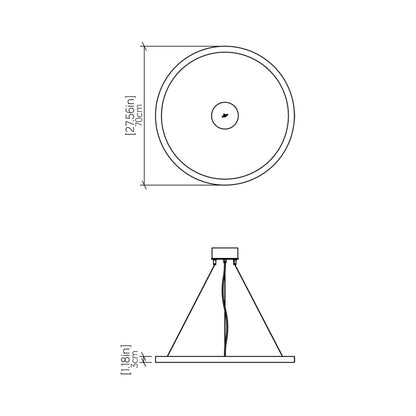 Frame LED Pendant Light - line drawing.