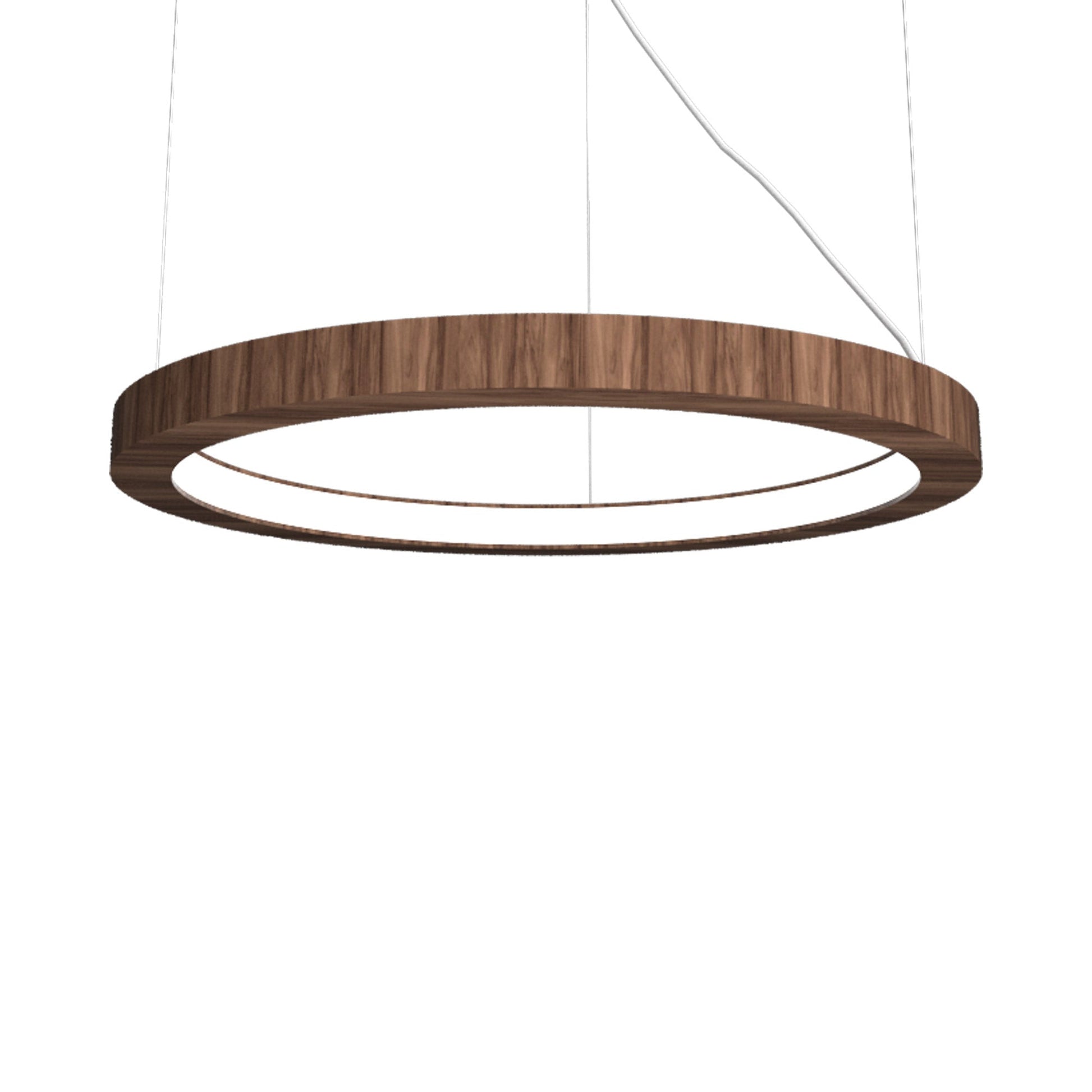 Frame LED Ring Chandelier in American Walnut.