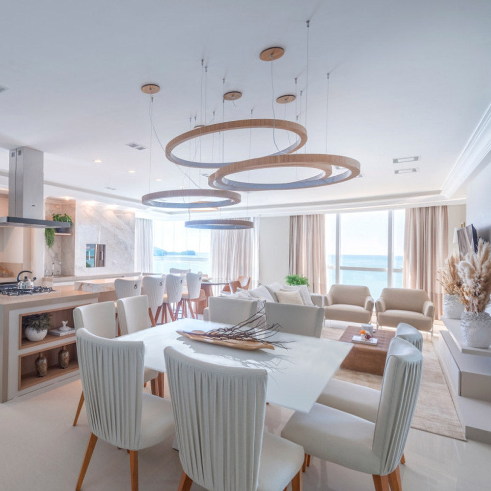 Frame LED Mini Pendant Light in dining room.