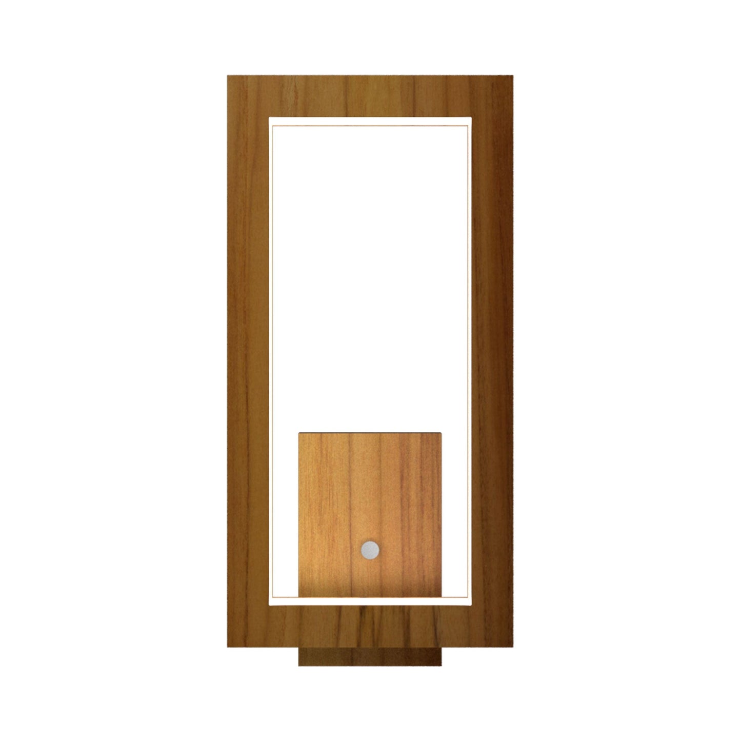 Frame LED Wall Light in Teak (Rectangle).