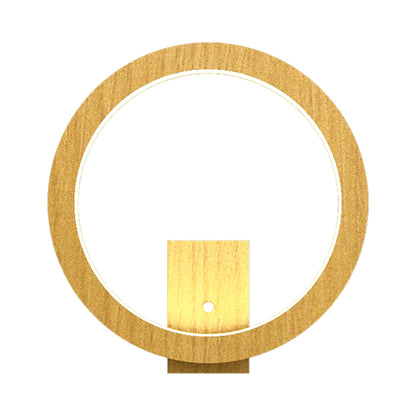 Frame LED Wall Light in Organic Gold (Round).