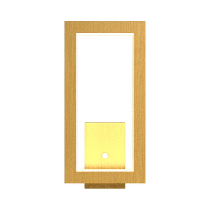 Frame LED Wall Light in Organic Gold (Rectangle).