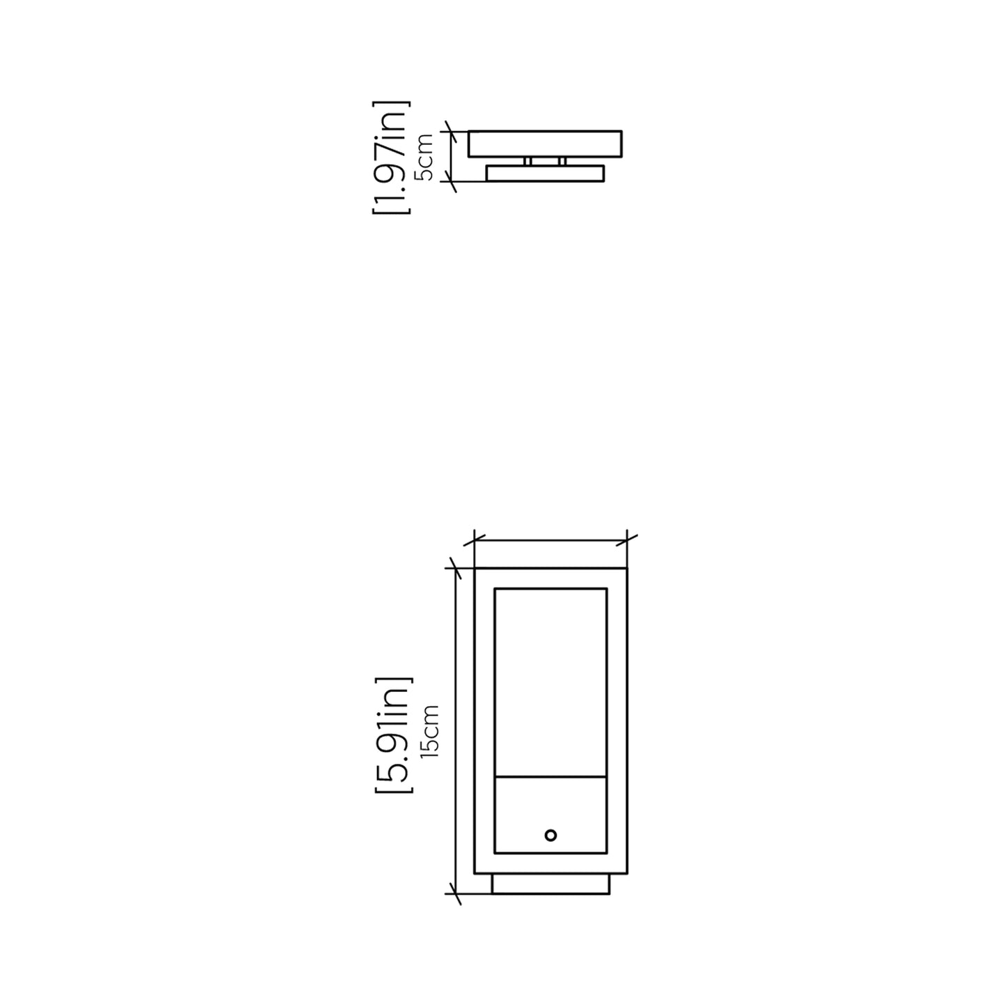 Frame LED Vertical Pendant Light - line drawing.