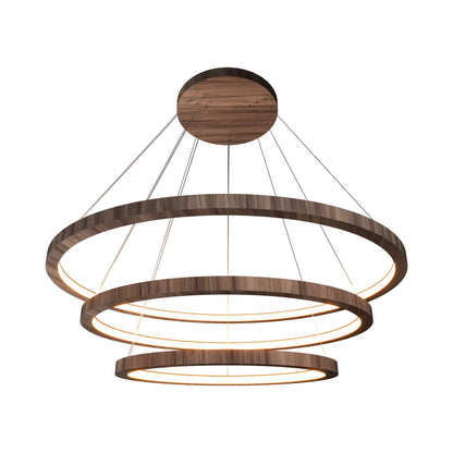 Frame Trio LED Pendant Light in American Walnut.