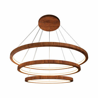 Frame Trio LED Pendant Light in Imbuia.
