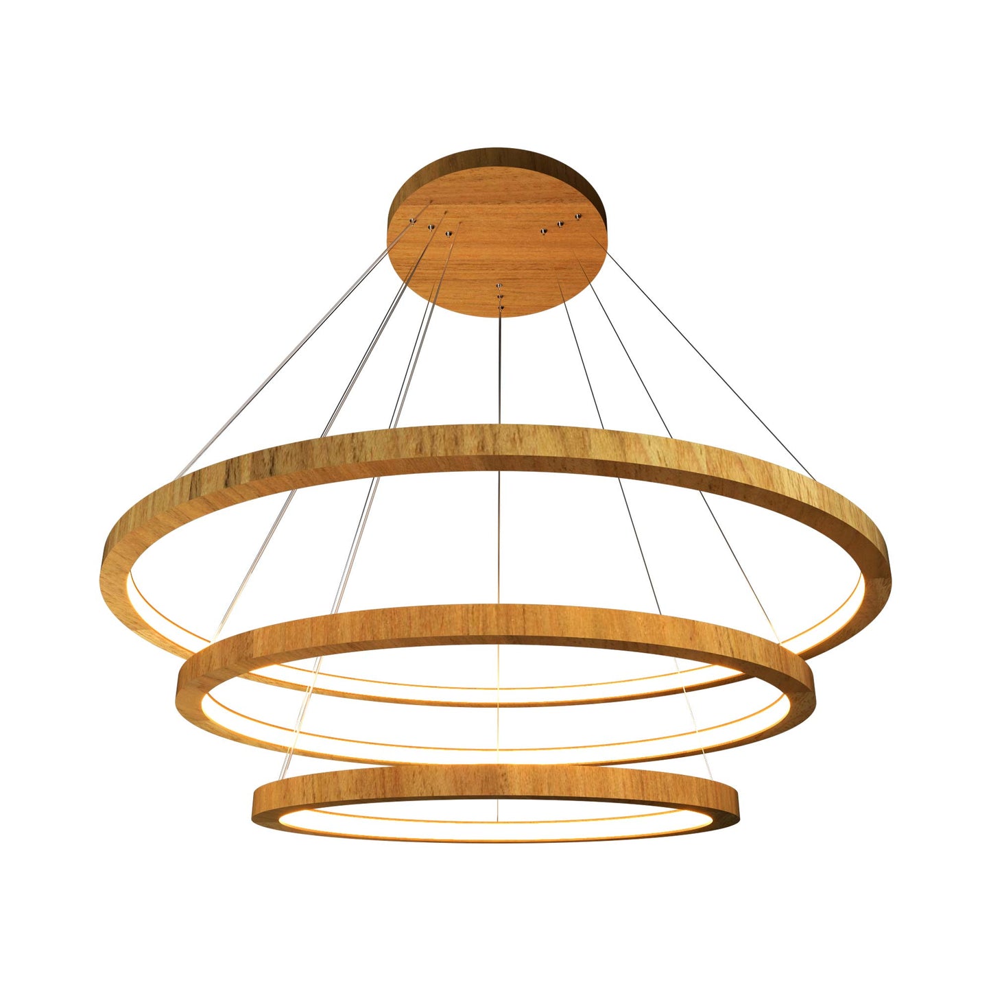 Frame Trio LED Pendant Light in Louro Freijo.