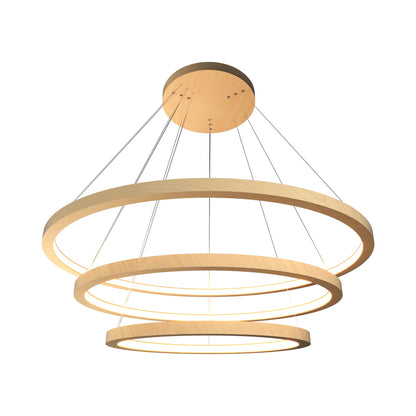 Frame Trio LED Pendant Light in Maple.