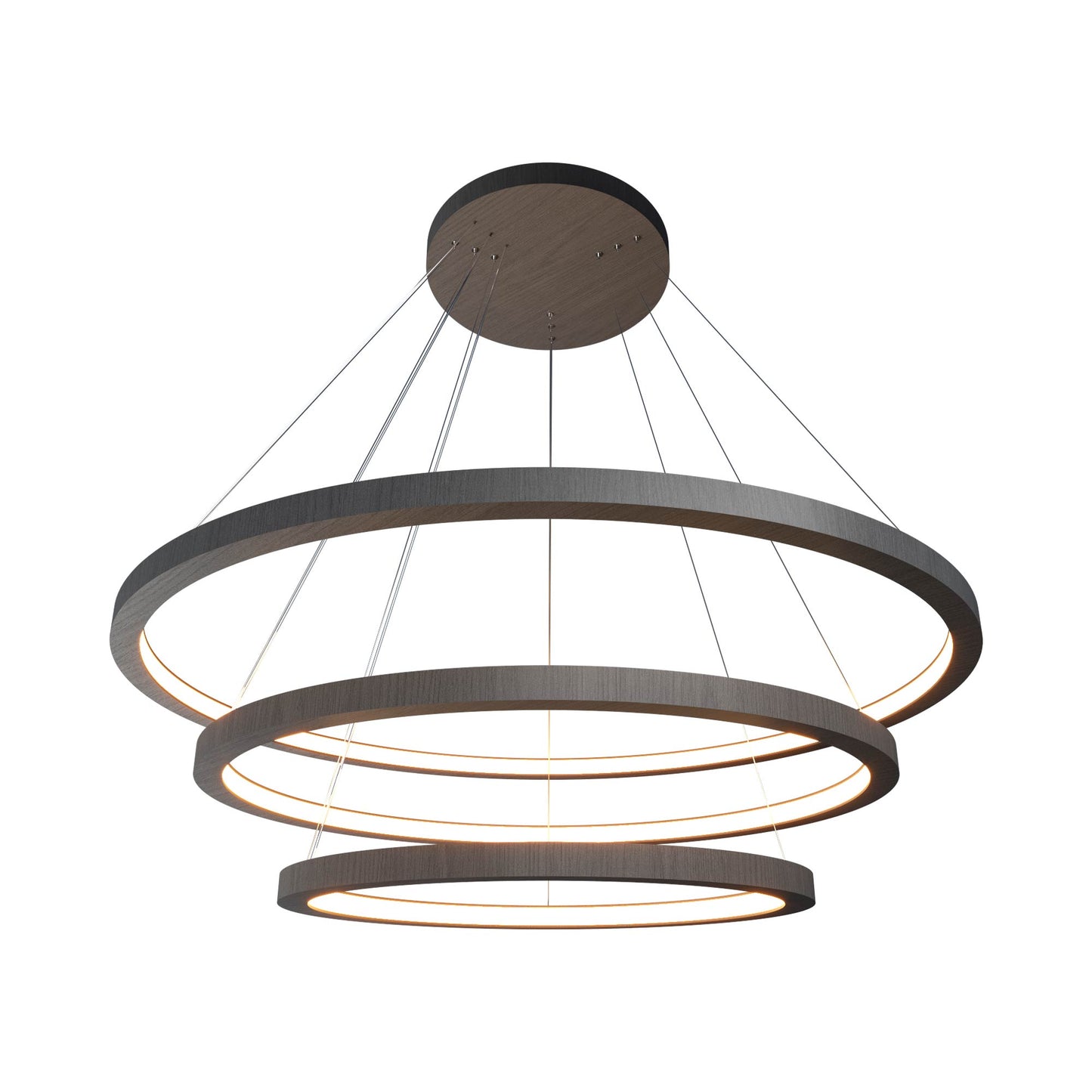 Frame Trio LED Pendant Light in Organic Lead Grey.