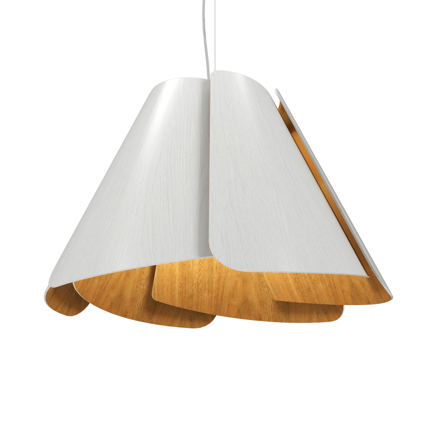 Fuchsia Pendant Light in Organic White (23.62-Inch).
