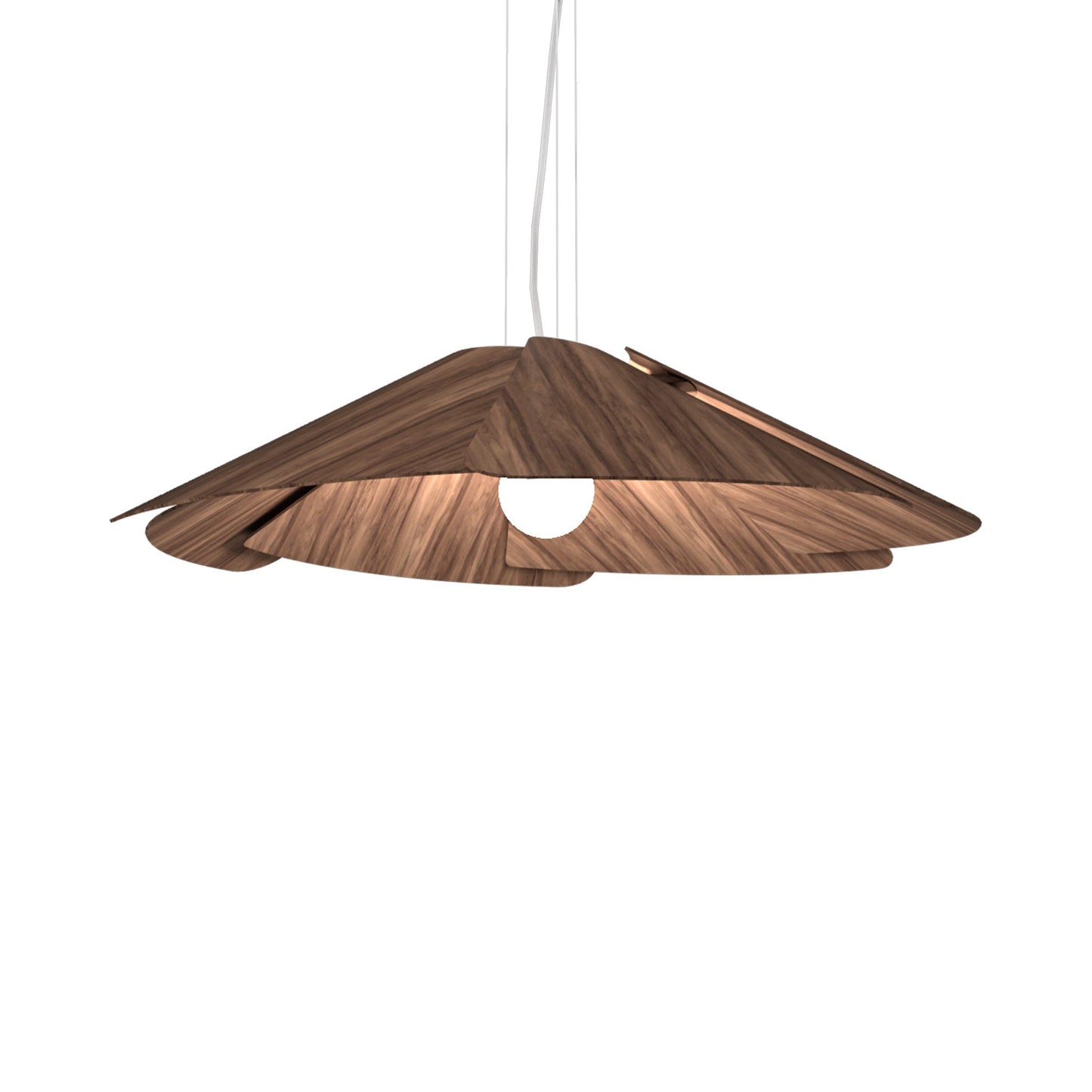 Fuchsia Pendant Light in American Walnut (37.4-Inch).