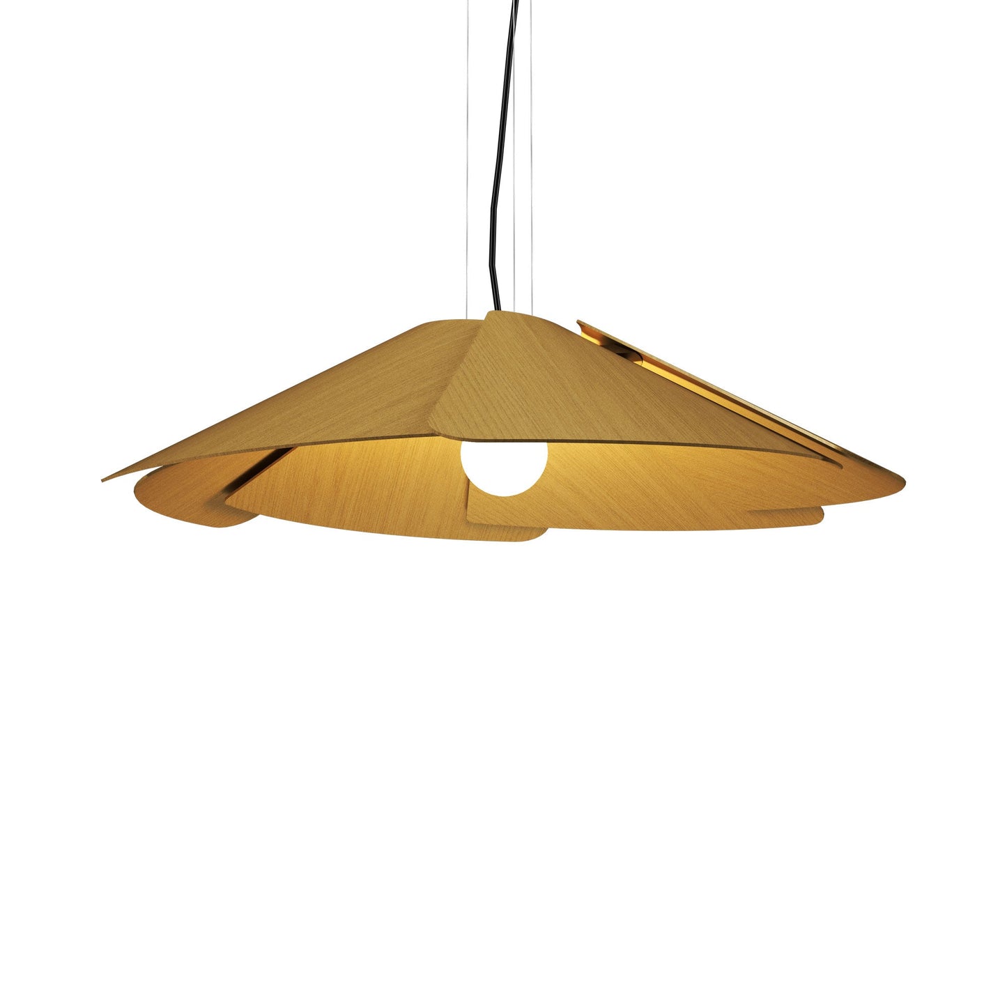 Fuchsia Pendant Light in Organic Gold (37.4-Inch).