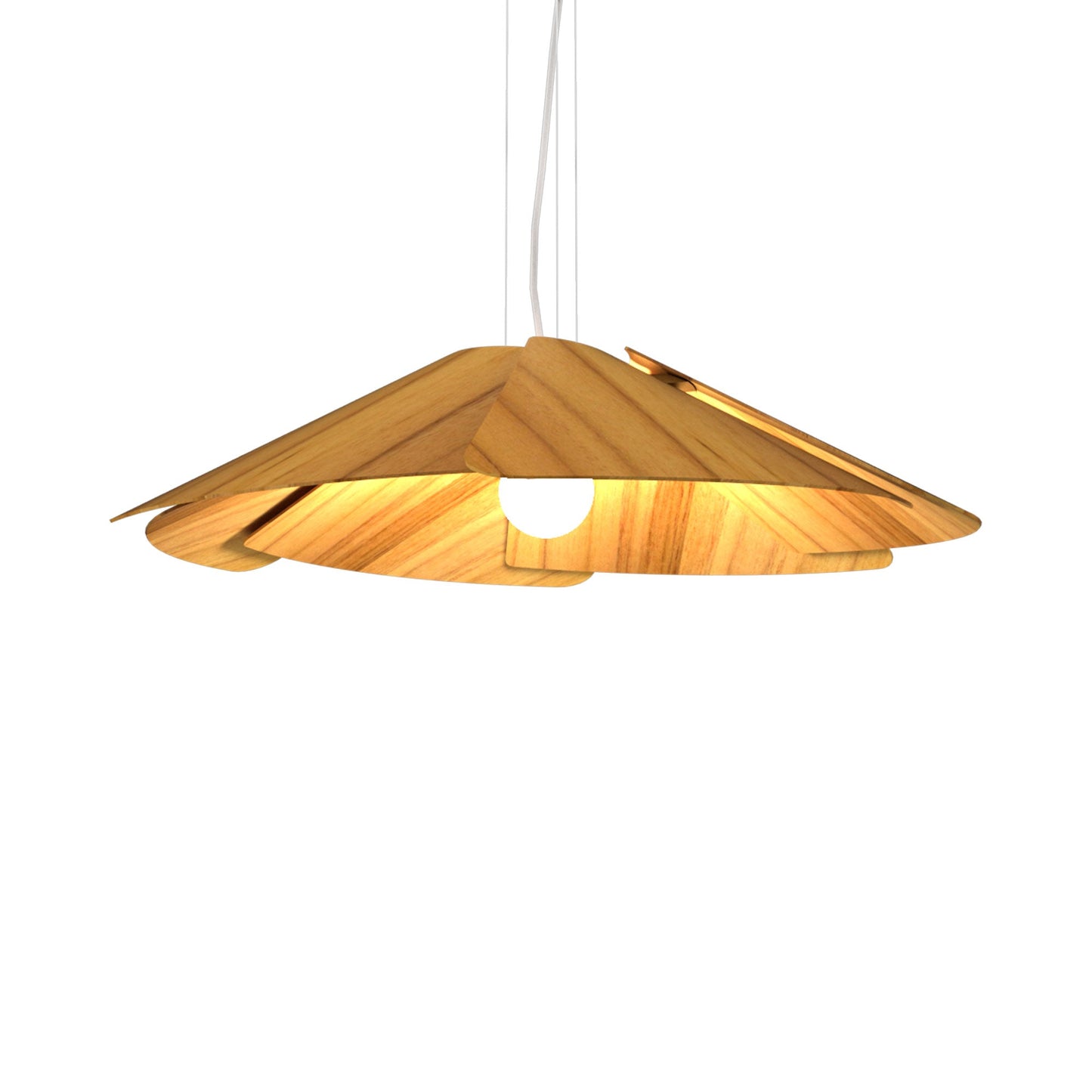 Fuchsia Pendant Light in Teak (37.4-Inch).