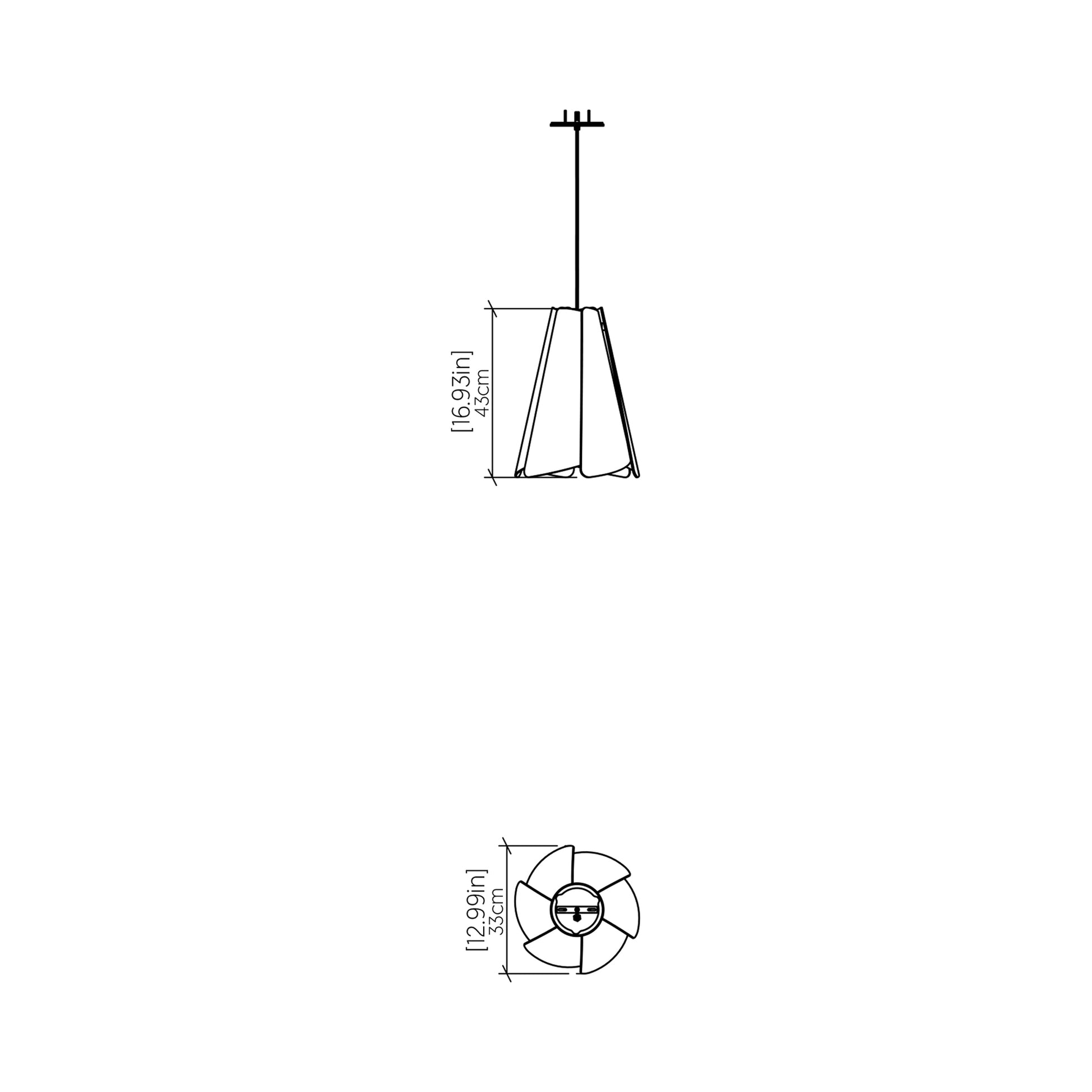 Fuchsia Pendant Light - line drawing.