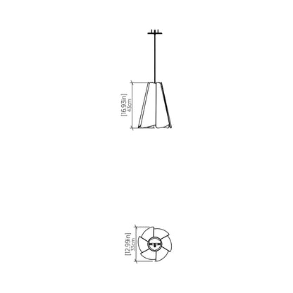 Fuchsia Pendant Light - line drawing.