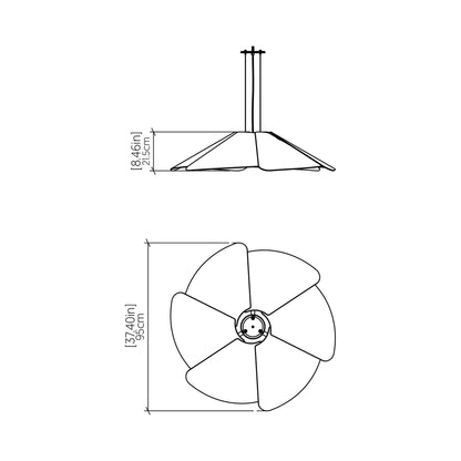 Fuchsia Pendant Light - line drawing.