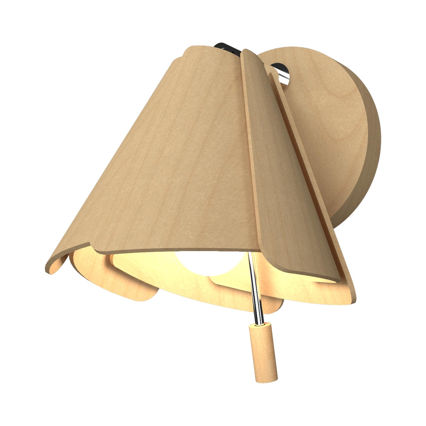 Fuchsia Wall Light in Maple.