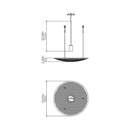 Harmony Pendant Light - line drawing.