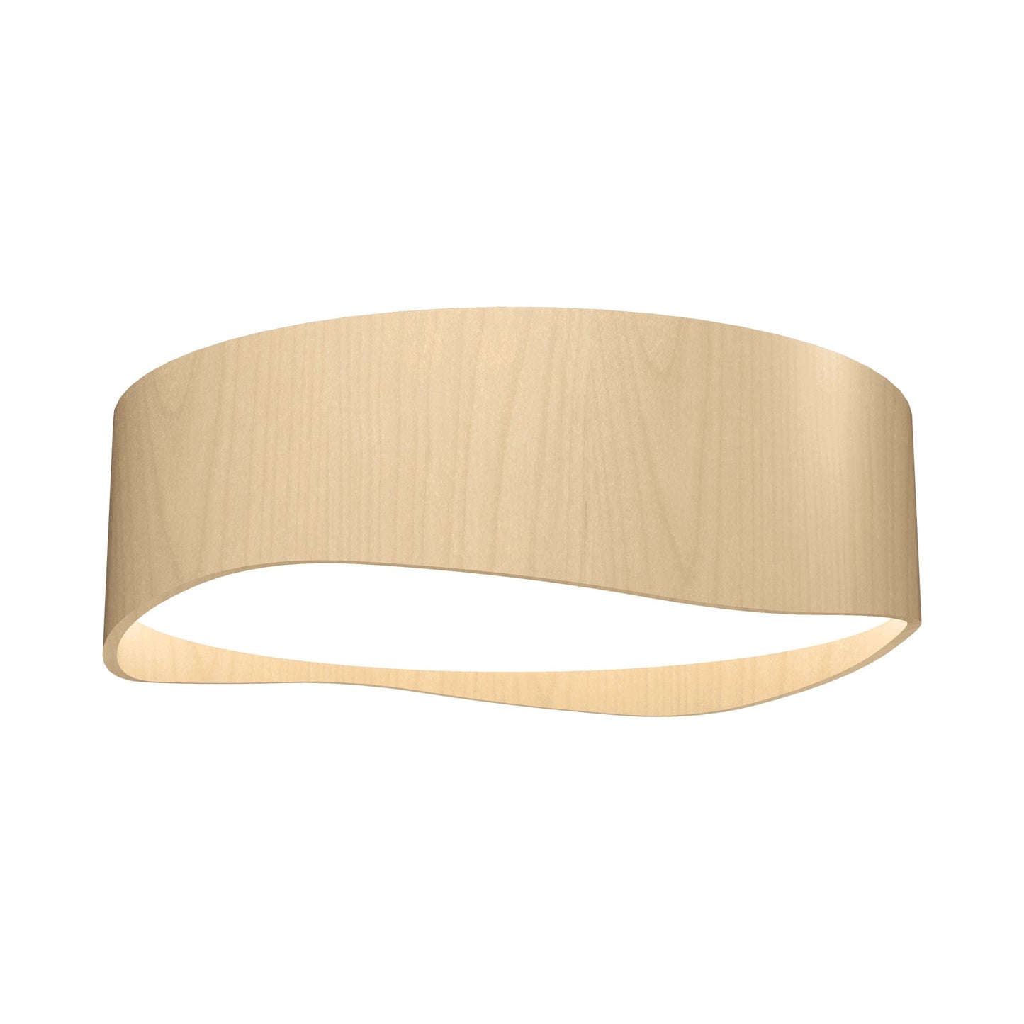 Horizon LED Flush Mount Ceiling Light in Maple (15.75-Inch).