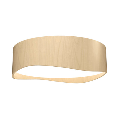 Horizon LED Flush Mount Ceiling Light in Maple (15.75-Inch).