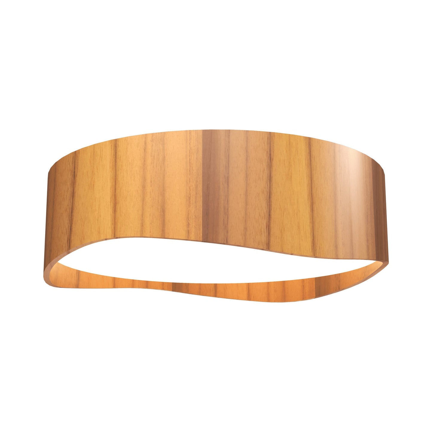 Horizon LED Flush Mount Ceiling Light in Teak (15.75-Inch).