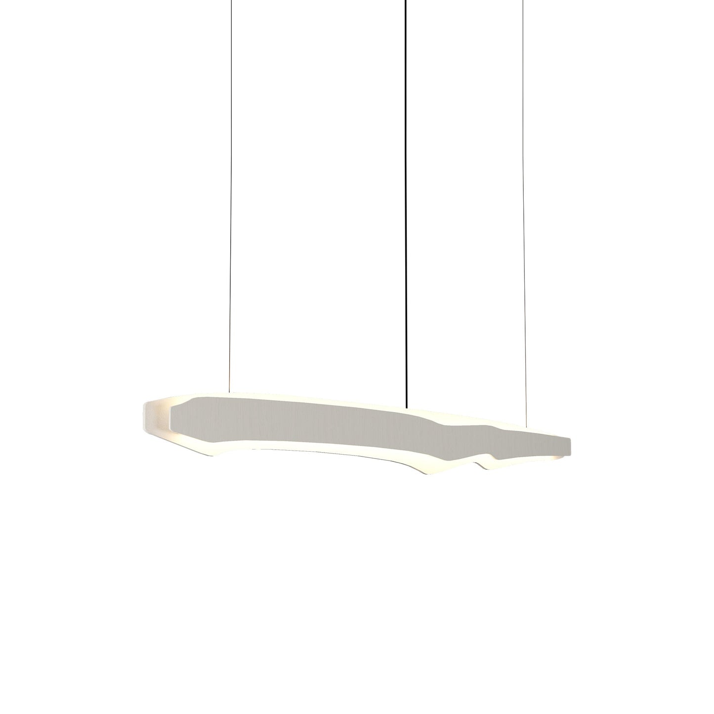 Horizon LED Linear Pendant Light in Organic White (39.4-Inch).
