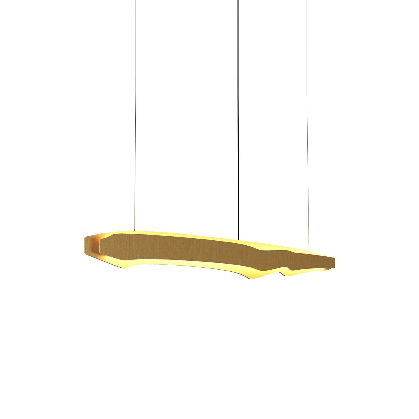 Horizon LED Linear Pendant Light in Organic Gold (39.4-Inch).